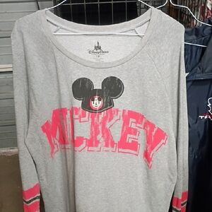 Disney Gray and Pink Mickey Mouse Top